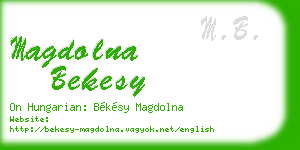 magdolna bekesy business card